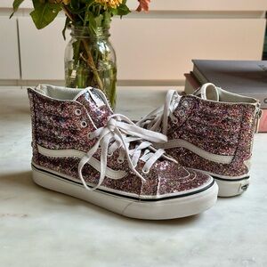 Vans High Top Glitter Sneakers in Multicolor Sparkle